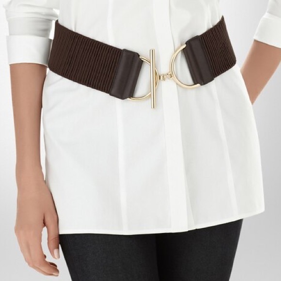 Chico's Accessories - Chicos Simple Pleat Stretch Belt Toggle Buckle S/M